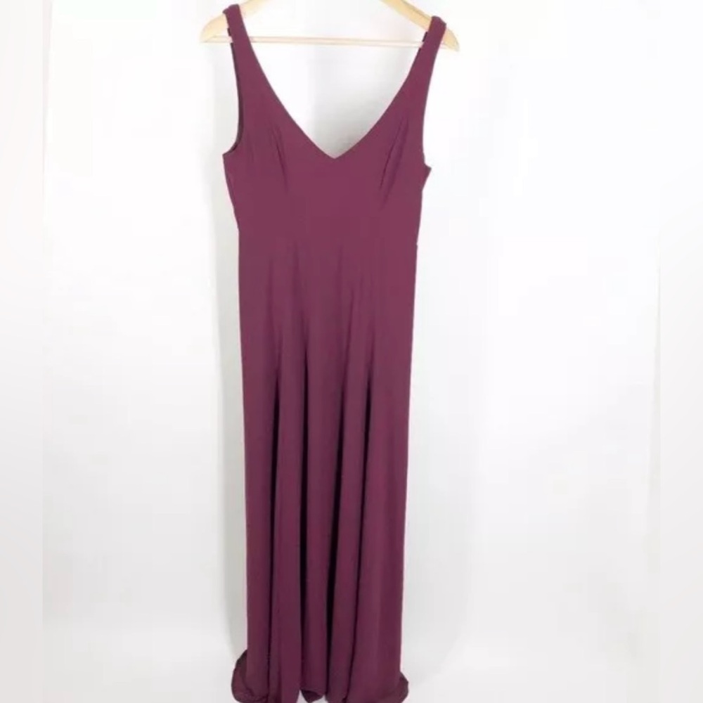 Show Me Your Mumu Jenn Merlot Chiffon Maxi Bridesmaid Dress - Size Small